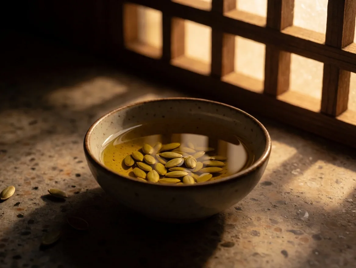 Antioxidant-rich foods on terrazzo with citrus and nuts