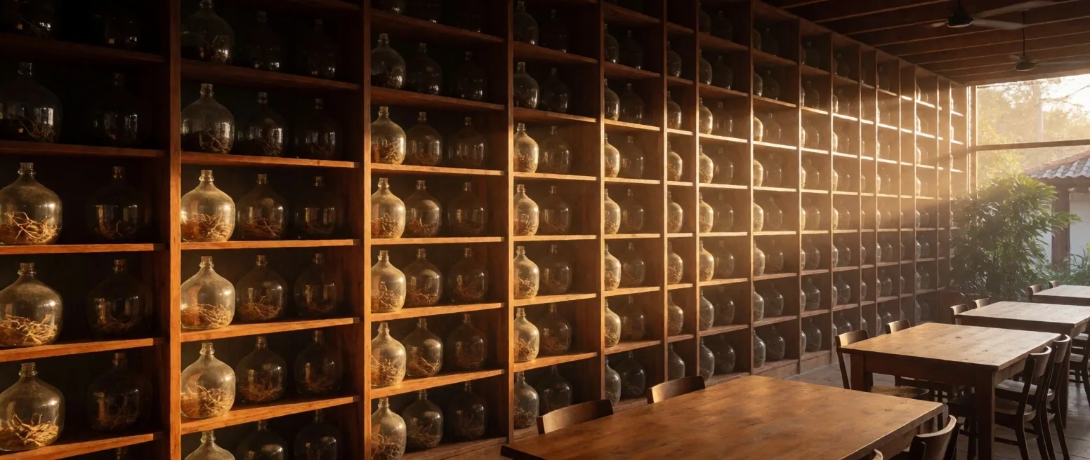 Bandung ingredient atelier interior at four o'clock amber light
