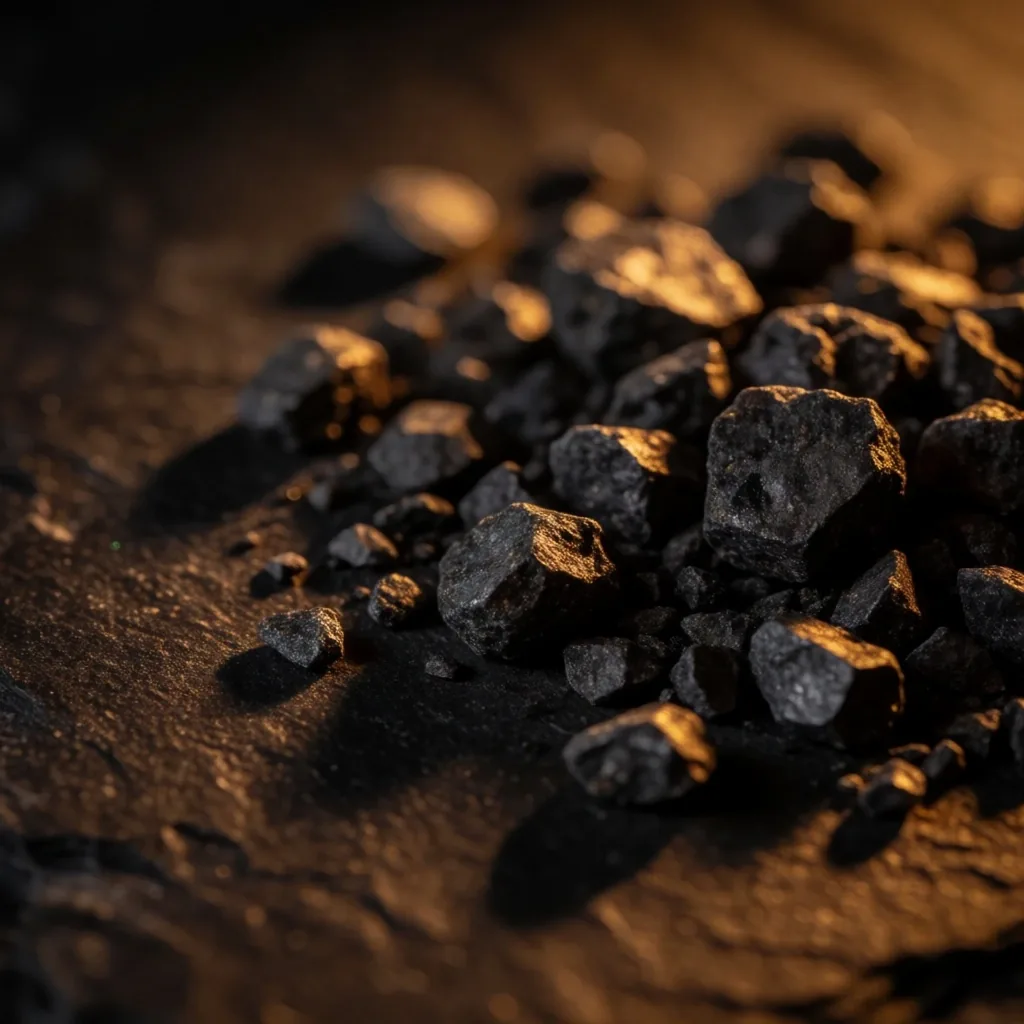 Zinc mineral ore texture on dark slate